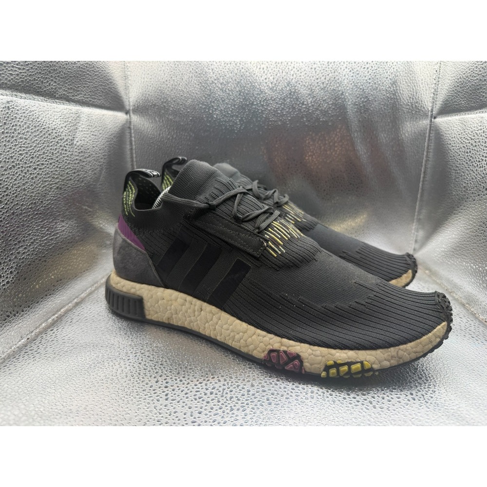 Size 11 Adidas NMD_Racer PK Carbon Solar Black Purple Mens Sneaker Shoes B37640